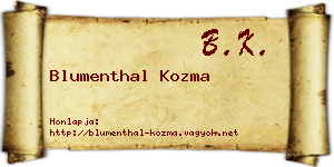Blumenthal Kozma névjegykártya
